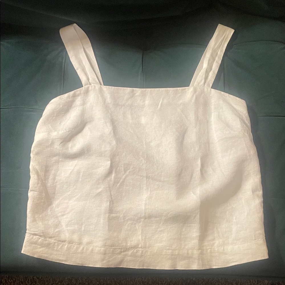 Faherty Summer Sands Linen Tank - White